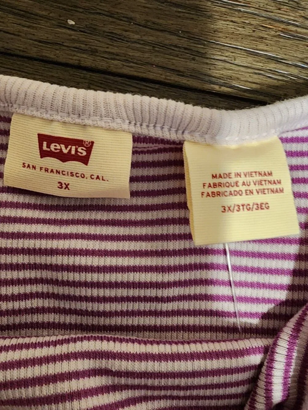 * Levi’s Striped Adjustable Strap Tank NWT Purple 3X *